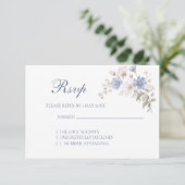 Something Blue Wedding RSVP card Karte (Stehend Vorderseite)