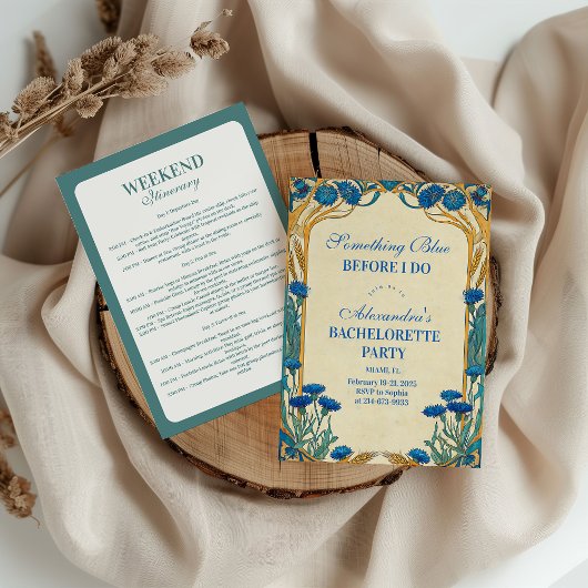 Something Blue Wildflower Bachelorette Party Einladung