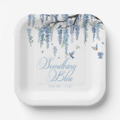 Something Blue Wildflower Bouquet Bridal Shower  Pappteller (Vorderseite)