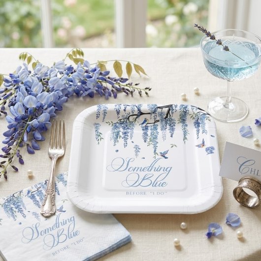 Something Blue Wildflower Bouquet Bridal Shower  Pappteller