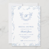 Something Blue Wildflower Bridal Shower Invitation Einladung (Vorderseite)