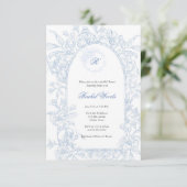 Something Blue Wildflower Bridal Shower Invitation Einladung (Stehend Vorderseite)