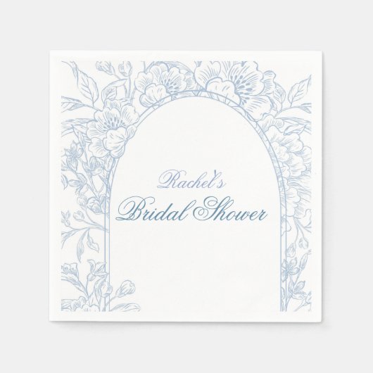 Something Blue Wildflower Bridal Shower Invitation Serviette (Vorderseite)