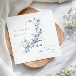 Something Blue Wildflowers Bridal Shower Serviette