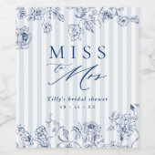 Something Blue Wine Bottle Label Bridal Shower Set Weinetikett (Einzelnes Label)