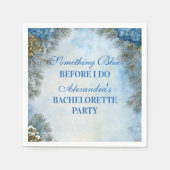 Something Blue Winter Floral Junggesellinnenabschi Serviette (Vorderseite)