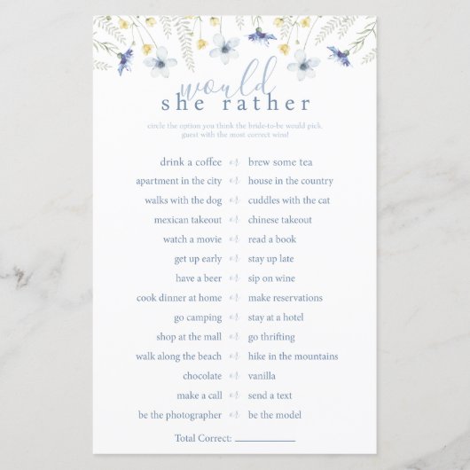 Something Blue Would She Rather Game (Vorderseite)