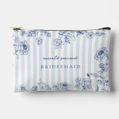 Something Blue Zipper Makeup Bag Bridal Party Gift Zubehörtasche (Vorderseite)