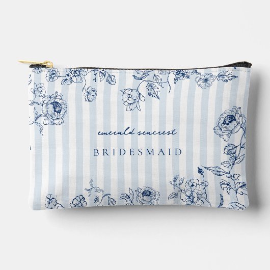 Something Blue Zipper Makeup Bag Bridal Party Gift Zubehörtasche