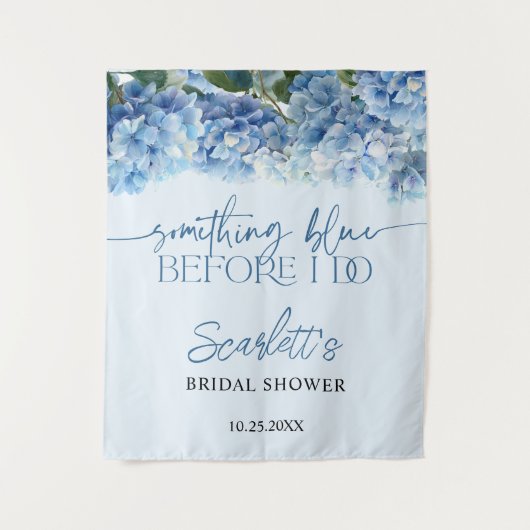 Something Elegant Blue Hydrangea Bridal Shower  Wandteppich (Vorderseite)