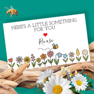 Something for You Bee on Flowers Personalized Gift Visitenkarte