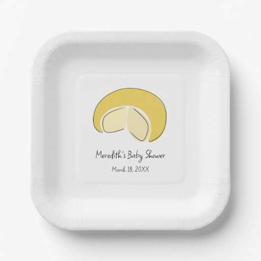 Something Gouda On Way Cheese Wheel Baby Shower Pappteller (Vorderseite)