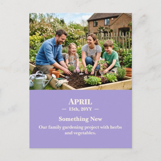 Something New April Memory Photo Postcard Postkarte (Vorderseite)