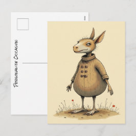 Something's In The Air Vintage Cartoon Animals  Feiertagspostkarte