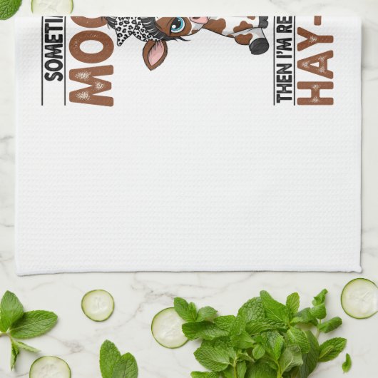 Sometimes I Get Moo-dy Hay-ngry Cow Geschirrtuch (Gefaltet)