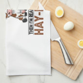 Sometimes I Get Moo-dy Hay-ngry Cow Geschirrtuch (Viertel Falte)