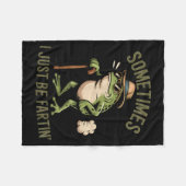 Sometimes I Just Be Fartin' Funny Frog Farting  Fleecedecke (Vorderseite (Horizontal))