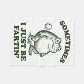 Sometimes I Just Be Fartin' Funny Frog Fleecedecke (Vorderseite (Horizontal))