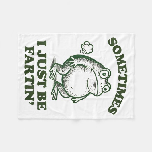 Sometimes I Just Be Fartin' Funny Frog  Fleecedecke (Vorderseite (Horizontal))