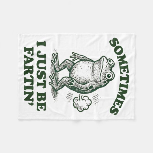 Sometimes I Just Be Fartin' Funny Frog  Fleecedecke (Vorderseite (Horizontal))