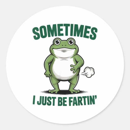 Sometimes I Just Be Farting Frog Christmas Funny F Runder Aufkleber (Vorderseite)