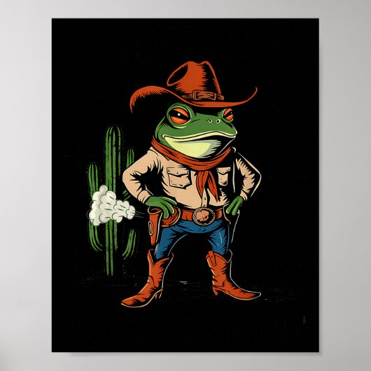 Sometimes I Just Be Farting Funny Cowboy Frog Poster (Vorne)