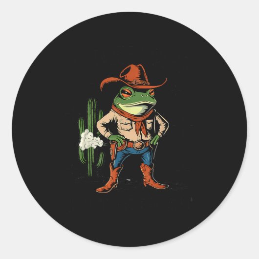 Sometimes I Just Be Farting Funny Cowboy Frog Runder Aufkleber (Vorderseite)