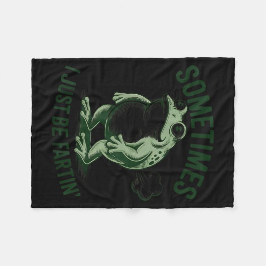 Sometimes I Just Be Farting Funny Frog  Fleecedecke (Vorderseite (Horizontal))