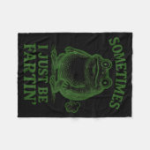 Sometimes I Just Be Farting Funny Frog Fleecedecke (Vorderseite (Horizontal))