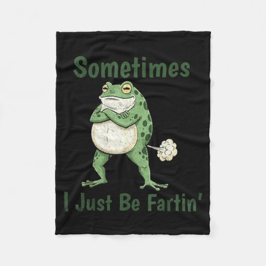 Sometimes I Just Be Farting Funny Frog Meme Funny Fleecedecke (Vorderseite)