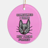 Sometimes I Think But Then I Forget Cat Meme Joke Keramik Ornament (Links)