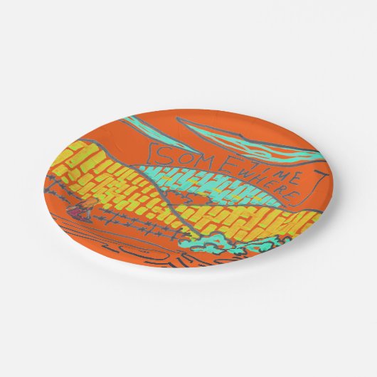 Somewhere / Sometime Dinner Plate Pappteller (Schrägansicht)