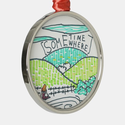 Somewhere / Sometime Silbernes Ornament (Rechts)