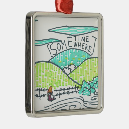 Somewhere / Sometime Silbernes Ornament (Rechts)