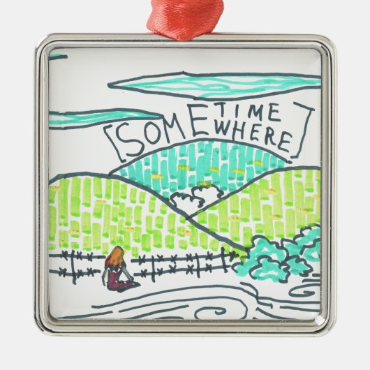 Somewhere / Sometime Silbernes Ornament (Vorne)