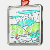 Somewhere / Sometime Silbernes Ornament (Links)