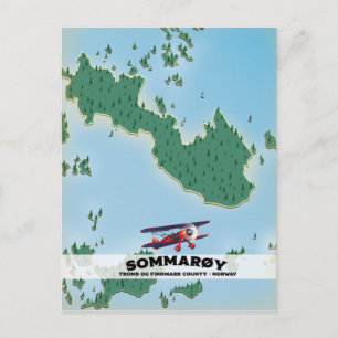 Sommarøy Norwegen Reiseplakat Karte