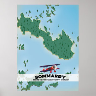Sommarøy Norwegen Reiseplakat Karte Poster
