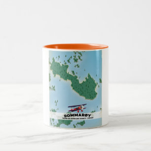 Sommarøy Norwegen Reiseplakat Karte Zweifarbige Tasse