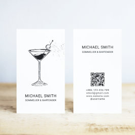 Sommelier Bartender Cocktail Club Visitenkarte