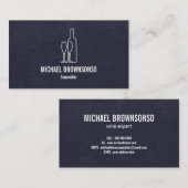 Sommelier Black Blue Wine Flasche Visitenkarte (Vorne/Hinten)