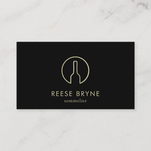 Sommelier Black Wine Flasche Logo Visitenkarte (Vorderseite)