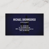 Sommelier Blue Wine Flasche Visitenkarte (Rückseite)