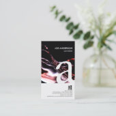 Sommelier Bold Monogram Wine Flow Business Card Visitenkarte (Stehend Vorderseite)