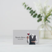 Sommelier Eleganter Barkeeper Beruflicher Wein Visitenkarte (Stehend Vorderseite)