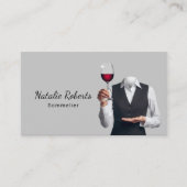 Sommelier Eleganter Barkeeper Beruflicher Wein Visitenkarte (Vorderseite)