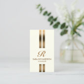 Sommelier Monogram Faux Gold Visitenkarte (Stehend Vorderseite)