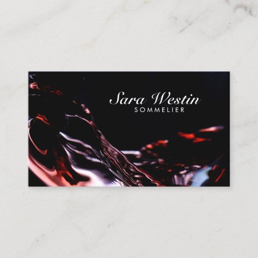 Sommelier Script Wine Flow Business Card Visitenkarte (Vorderseite)