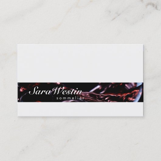 Sommelier Script Wine Flow Business Card Visitenkarte (Vorderseite)