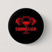 Sommelier Wine Glas Grapes Winemaker Roter Wein Ge Button (Vorderseite)